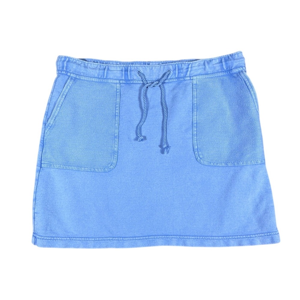 J.Jill Blue Cotton French Terry Mini Skirt Petite Small Athleisure Prep Casual